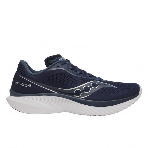NEW SAUCONY men\'s kinvara 15 shoe in navy/silver main image 4
